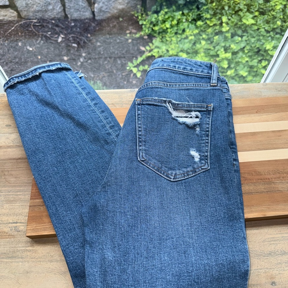 GAP Blue Boyfriend Jeans - Vintage Slim Sky High with Distressed Detail